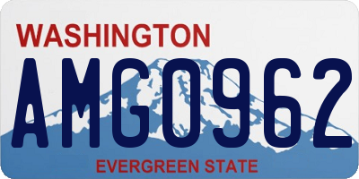 WA license plate AMG0962