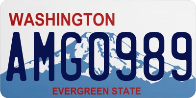 WA license plate AMG0989