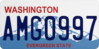 WA license plate AMG0997