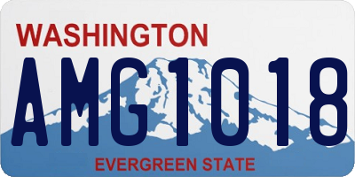 WA license plate AMG1018