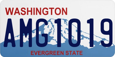 WA license plate AMG1019