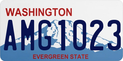 WA license plate AMG1023