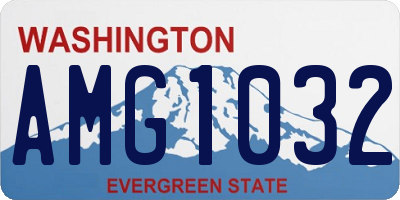 WA license plate AMG1032