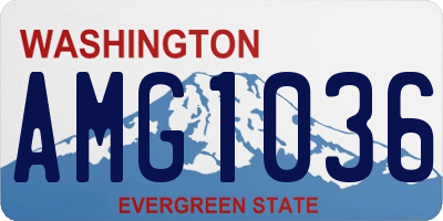 WA license plate AMG1036