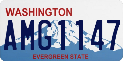 WA license plate AMG1147