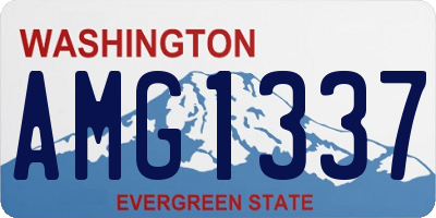 WA license plate AMG1337