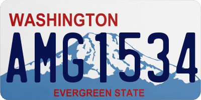 WA license plate AMG1534