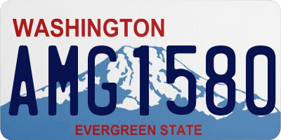 WA license plate AMG1580