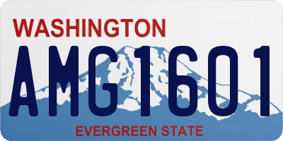 WA license plate AMG1601