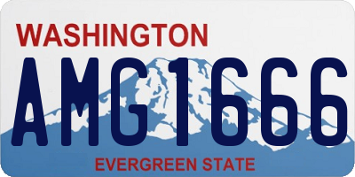 WA license plate AMG1666