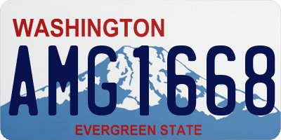 WA license plate AMG1668