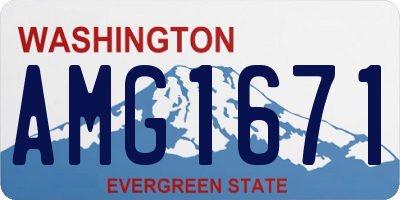 WA license plate AMG1671