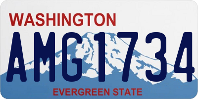WA license plate AMG1734