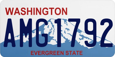 WA license plate AMG1792