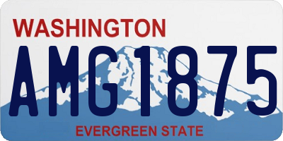 WA license plate AMG1875