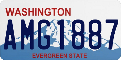 WA license plate AMG1887