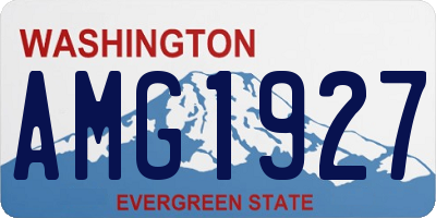 WA license plate AMG1927