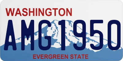 WA license plate AMG1950