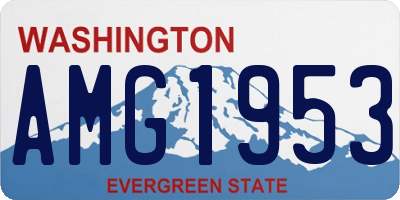 WA license plate AMG1953