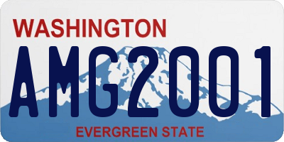 WA license plate AMG2001