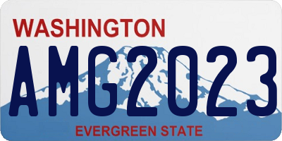 WA license plate AMG2023