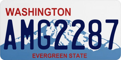 WA license plate AMG2287