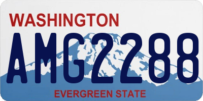 WA license plate AMG2288
