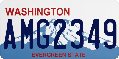 WA license plate AMG2349