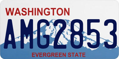 WA license plate AMG2853