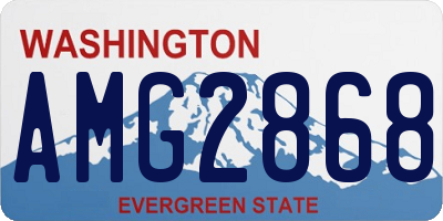 WA license plate AMG2868