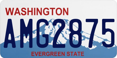 WA license plate AMG2875
