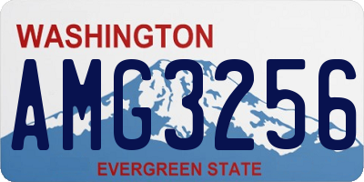 WA license plate AMG3256