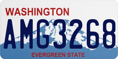 WA license plate AMG3268