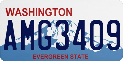 WA license plate AMG3409