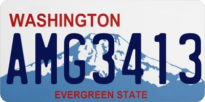 WA license plate AMG3413