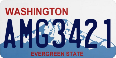 WA license plate AMG3421