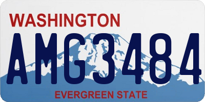 WA license plate AMG3484