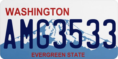 WA license plate AMG3533