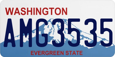 WA license plate AMG3535