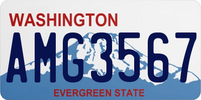 WA license plate AMG3567