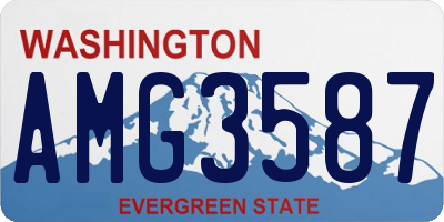WA license plate AMG3587