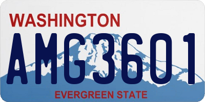 WA license plate AMG3601