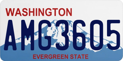 WA license plate AMG3605