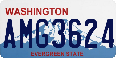 WA license plate AMG3624