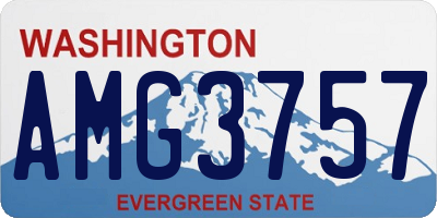 WA license plate AMG3757