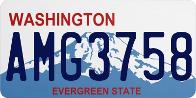 WA license plate AMG3758