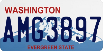 WA license plate AMG3897