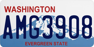 WA license plate AMG3908