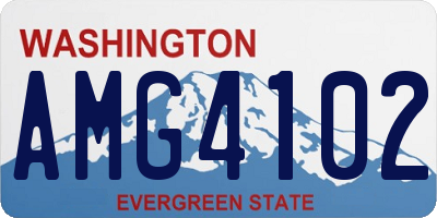 WA license plate AMG4102