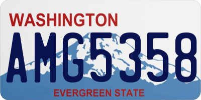 WA license plate AMG5358
